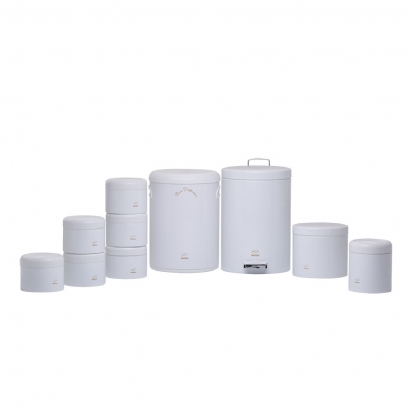 White Dowry Set - Plastic Lid (10Pieces)