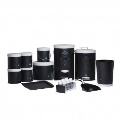Wrinkle Black Dowry Set - White Lid (18Pieces)