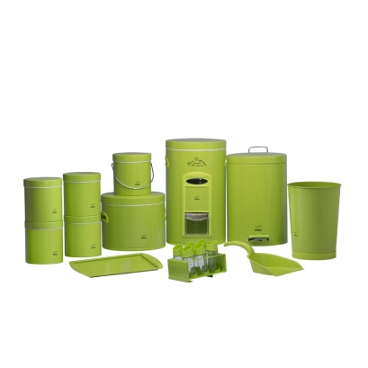 Green Dowry Set - Metal Lid (18Pieces)