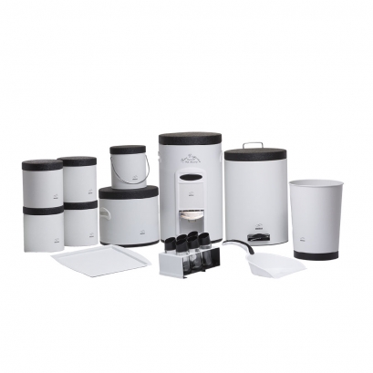 Wrinkle White Dowry Set - Black Lid (18Pieces)