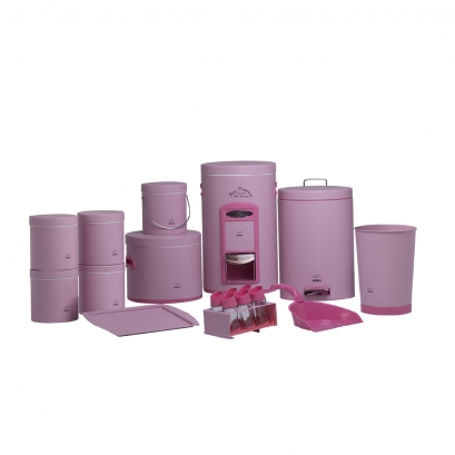 Pink Dowry Set - Metal Lid (18Pieces)