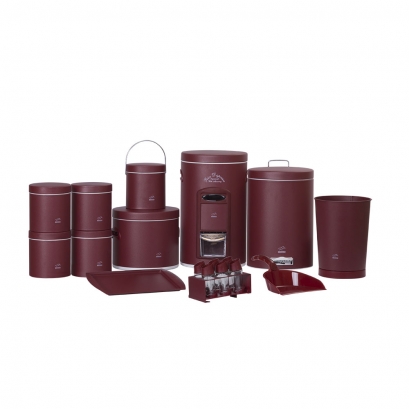 Crimson Dowry Set - Metal Lid (18Pieces)
