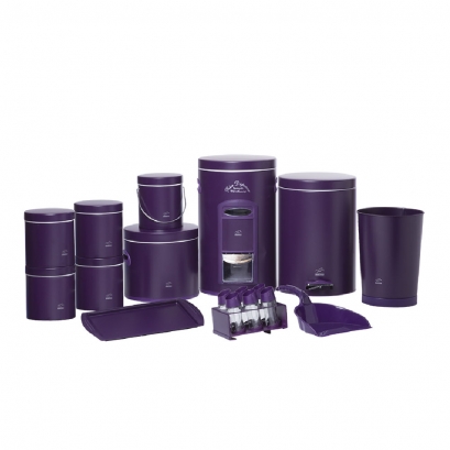Violet Dowry Set - Metal Lid (18Pieces)