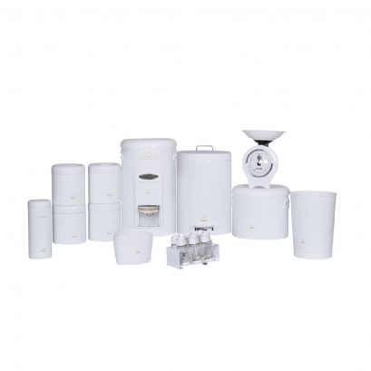 White Dowry Set - Plastic Lid (18Pieces)