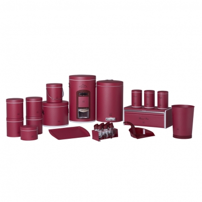 Red Dowry Set - Metal Lid (23 Pieces)