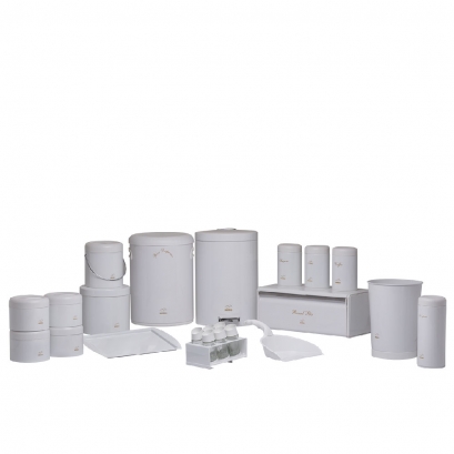 White Dowry Economic Set - Plastic Lid (23Pieces)