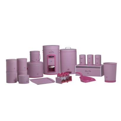Pink Dowry Set - Metal Lid (23 Pieces)