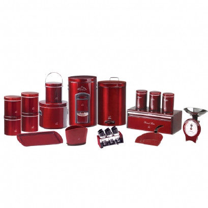 سرویس جهیزیه 23 پارچه استیل قرمز