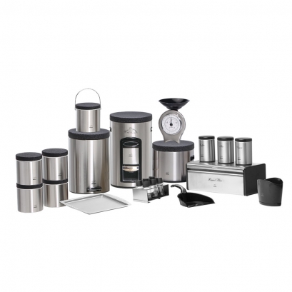 Steel_black  Dowry Set - Metal Lid (23 Pieces)