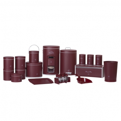 Crimson Dowry Set - Metal Lid (23 Pieces)