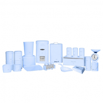 Blue Dowry Set - Plastic Lid (27 Pieces)