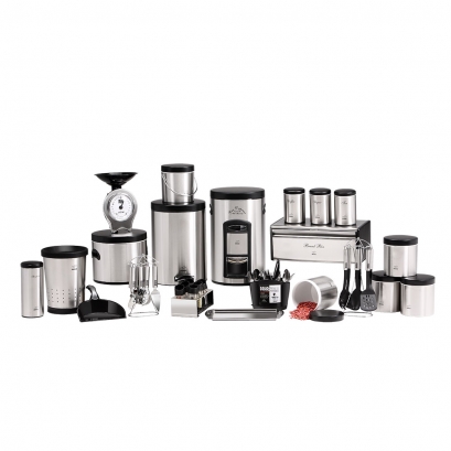 Steel-black Dowry Set - Metal Lid(40 Pieces)