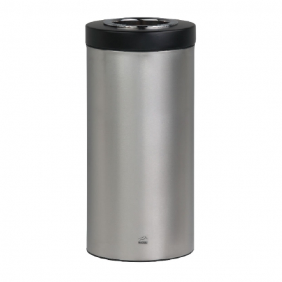 Steel-Black Round Open Top Bin, 45 Liter