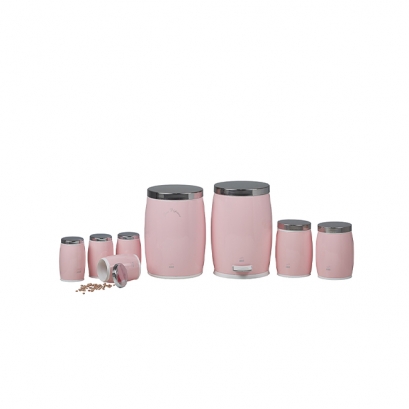 سرویس 8 پارچه خمره ای صورتی لایت در استیل