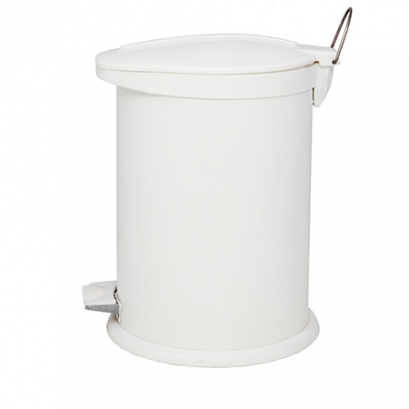 Steel-White Pedal Bin BZ71 - 14 Liters