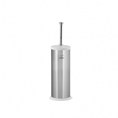 Steel-White Toilet Brush & holder
