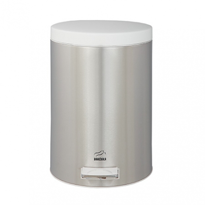 Steel-White Pedal Bin - 6 Liters (Metal Lid)