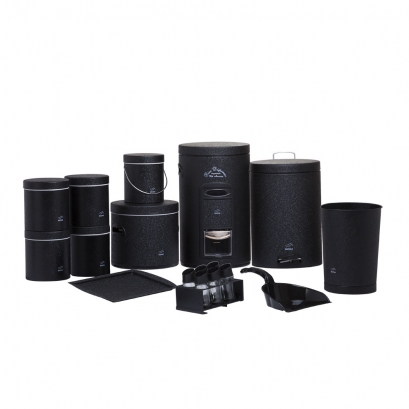 Wrinkle Black Dowry Set - Metal Lid (18Pieces)