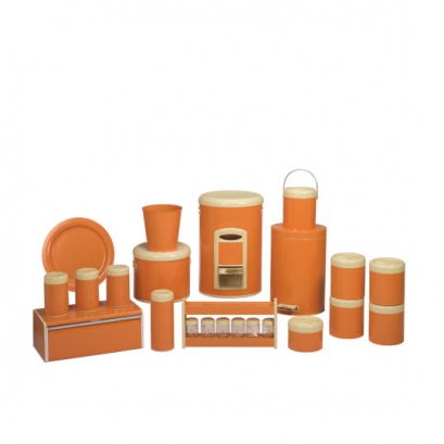 Orange Dowry Set - Plastic Lid (23 Pieces)