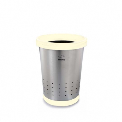 Steel-White Conical Waste Paper Bin with holes 