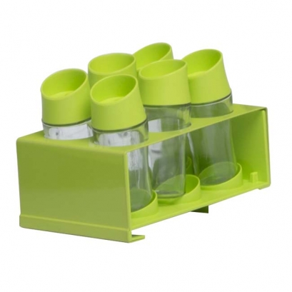 Green Spice Jars Set