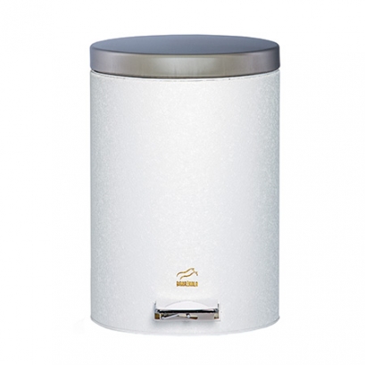 Wrinkle White Pedal Bin - 14 Liters (Steel Lid)