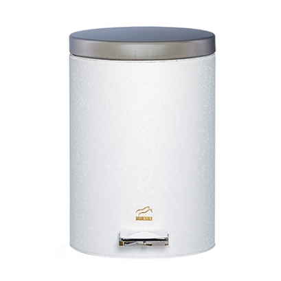 سطل 14 لیتری پدالدار سفید چروک در استیل