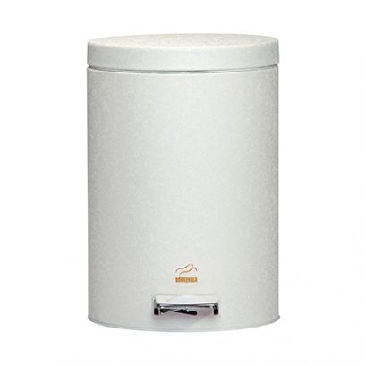 Wrinkle White Pedal Bin - 6 Liters (Metal Lid)