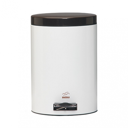 White-Brown Pedal Bin - 14 Liters (Metal Lid)  