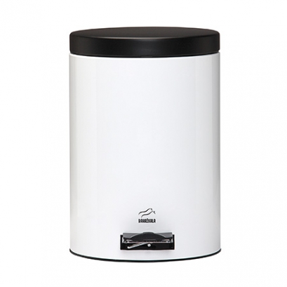 White-Black Pedal Bin - 6 Liters (Metal Lid)
