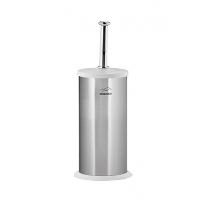 Steel-White Toilet Brush & holder