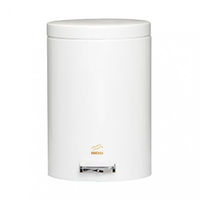 White Pedal Bin - 14 Liters (Metal Lid)