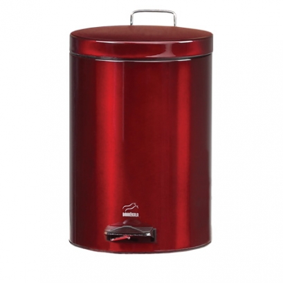 Red-Steel Pedal Bin - 14 Liters (Steel Lid )