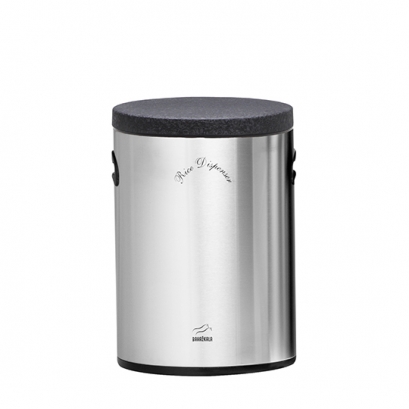 Steel-Black Rice Bin - Metal Lid