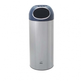 Steel-Black Public Trash Bin 