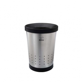 Steel-Black Conical Waste Paper Bin with holes 