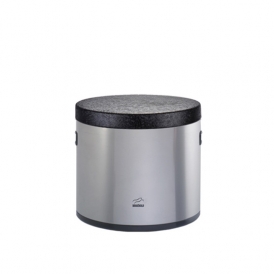 Steel-black Sugar Cube Canister - Metal Lid